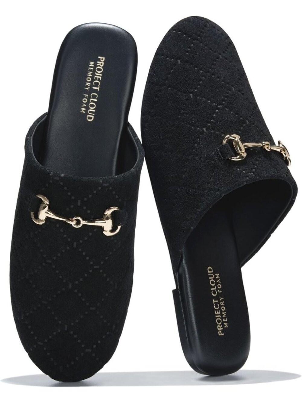 Women's Black Suede Leather Stylish Casual Mules & Clogs Flats Non-Slip Shoes